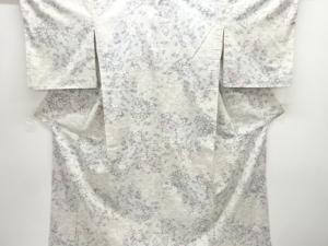 未使用品　裂取りに花模様織り出し手織り紬着物